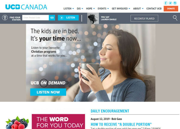Screenshot of UCB Canada website