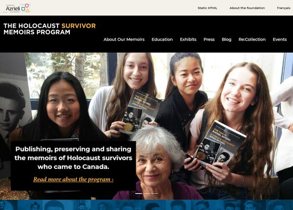 Screenshot of The Holocaust Survivor Memoirs Program website