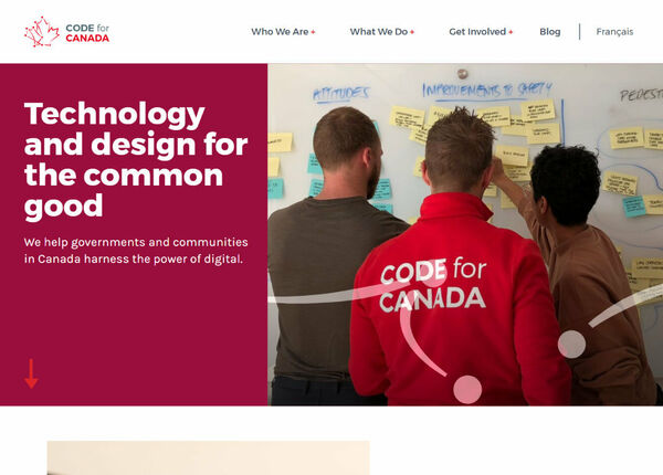 Screenshot of Code for Canada website
