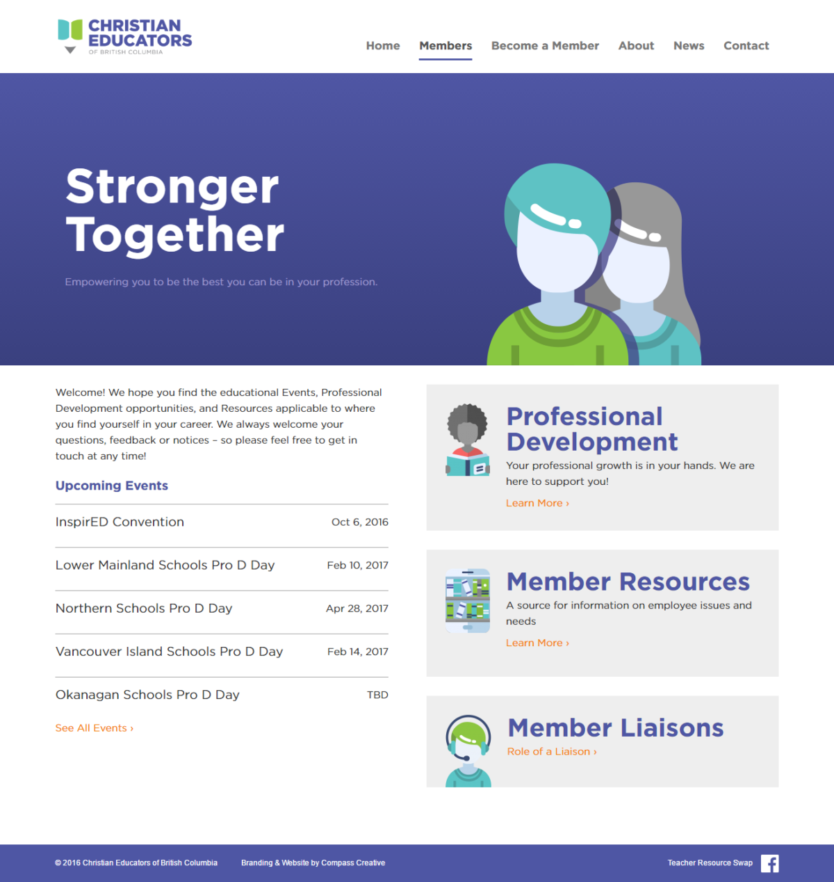 screenshot of Members Page