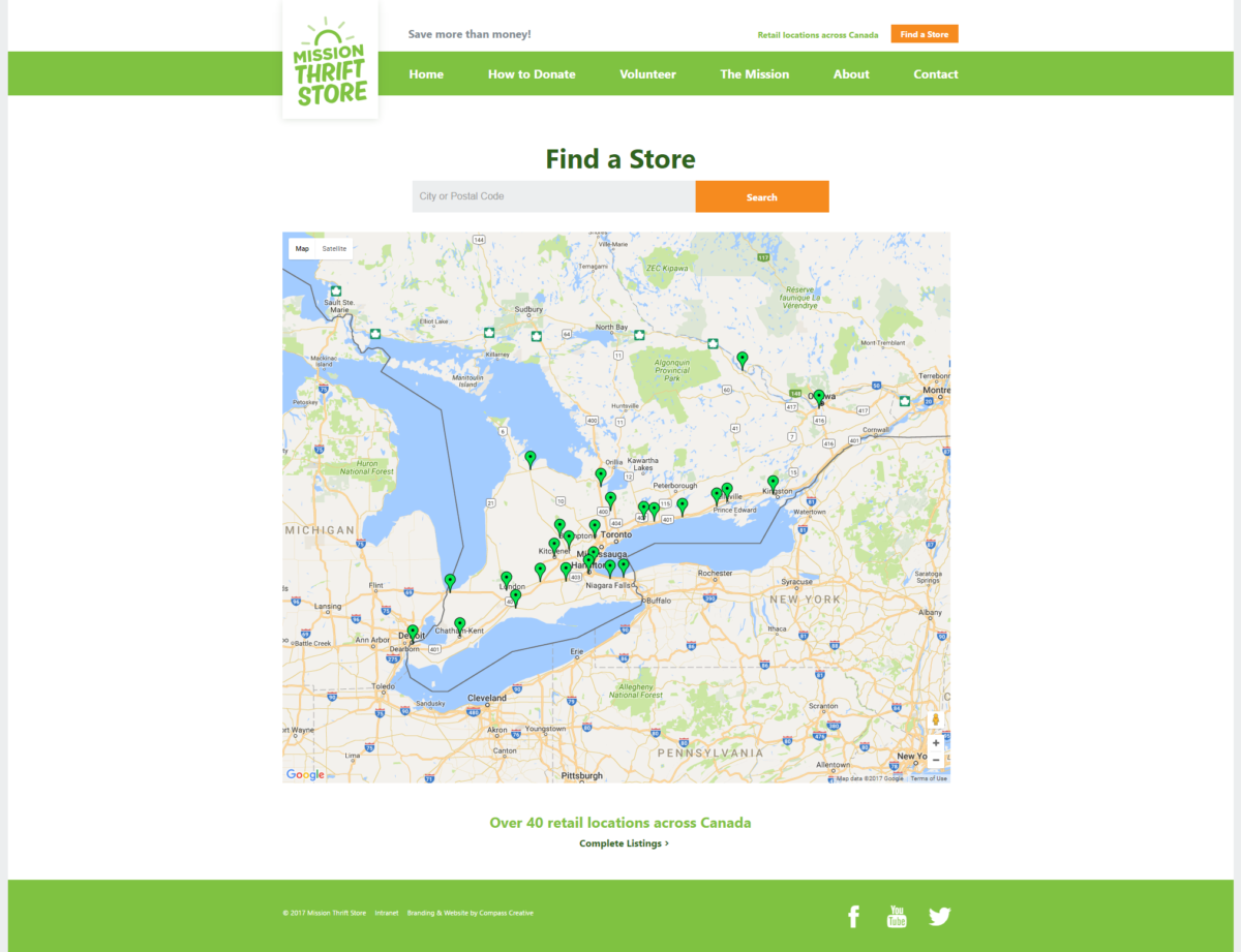 screenshot of Store Locator