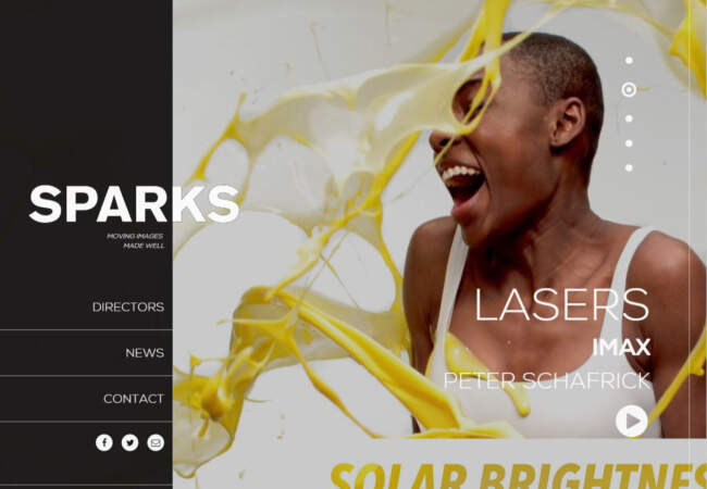 screenshot of Sparks Productions website