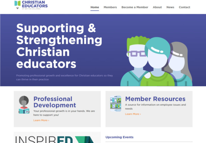 screenshot of Christian Educators of British Columbia website