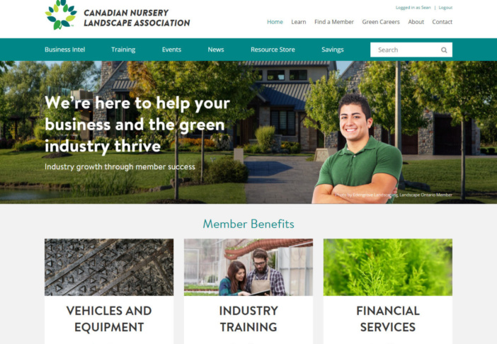 screenshot of Canadian Nursery Landscape Association website