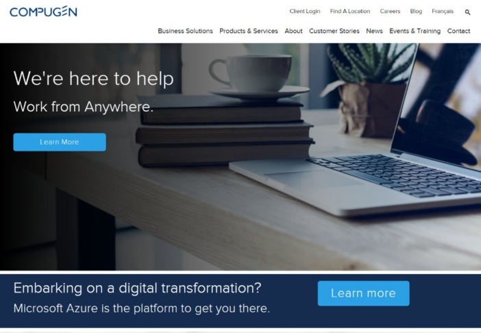 screenshot of Compugen website