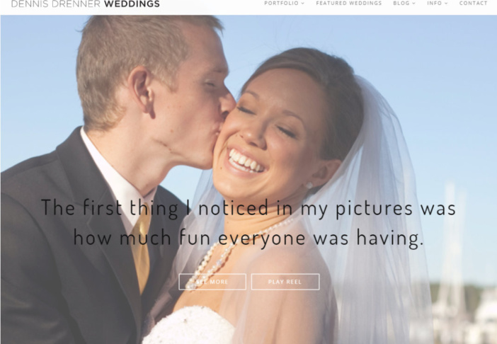 screenshot of Dennis Drenner Weddings website
