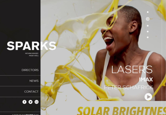 screenshot of Sparks Productions website