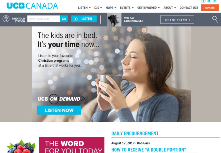 screenshot of UCB Canada website
